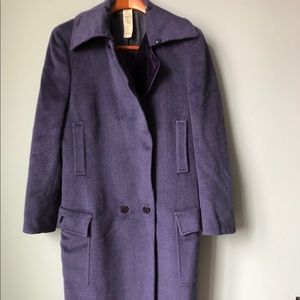 Vintage Versace Purple Wool Double Breasted Coat